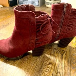 Maroon Ankle Booties